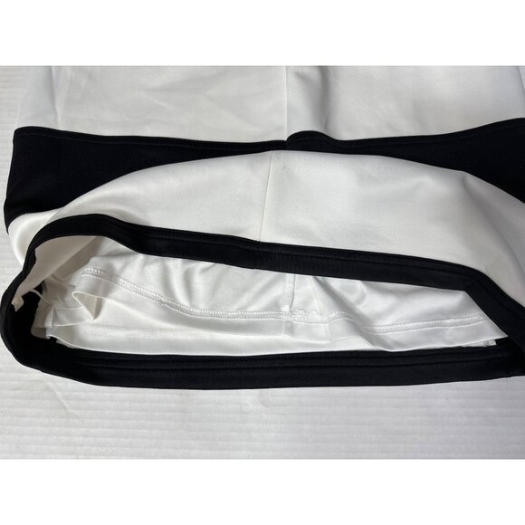 Calvin Klein Women’s Size 4 Sleeveless Striped Colorblock Sheath Dress Black Wht - Picture 8 of 9